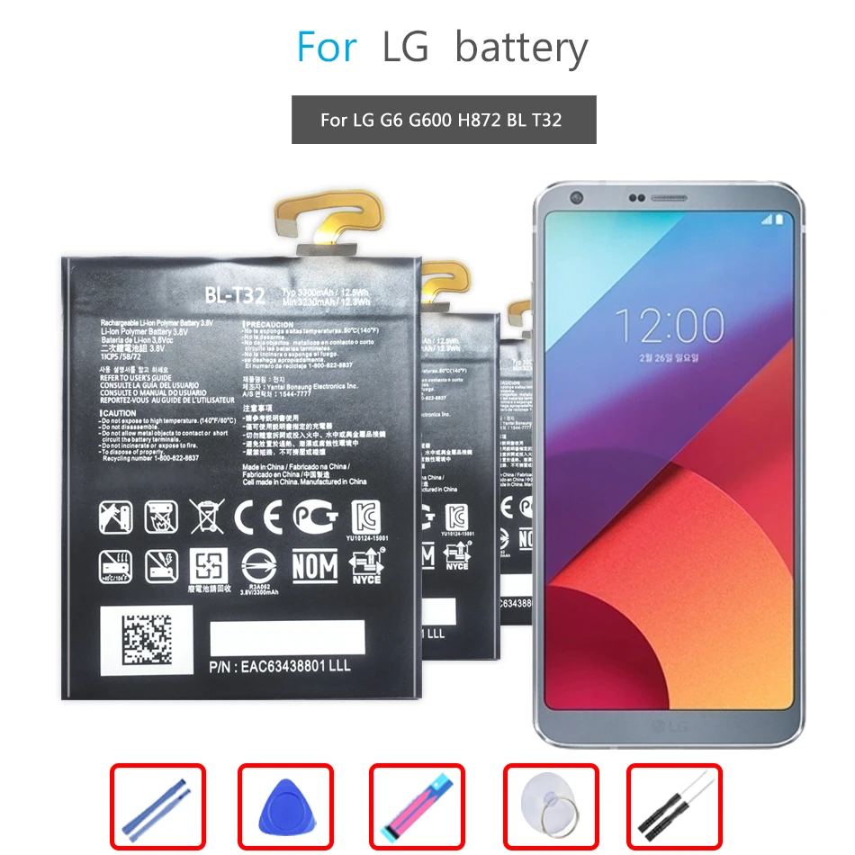 BL T32 мобильный телефон Батарея для LG G6 G600 H872 VS988 LS993 US997 3300 МА ч|Аккумуляторы