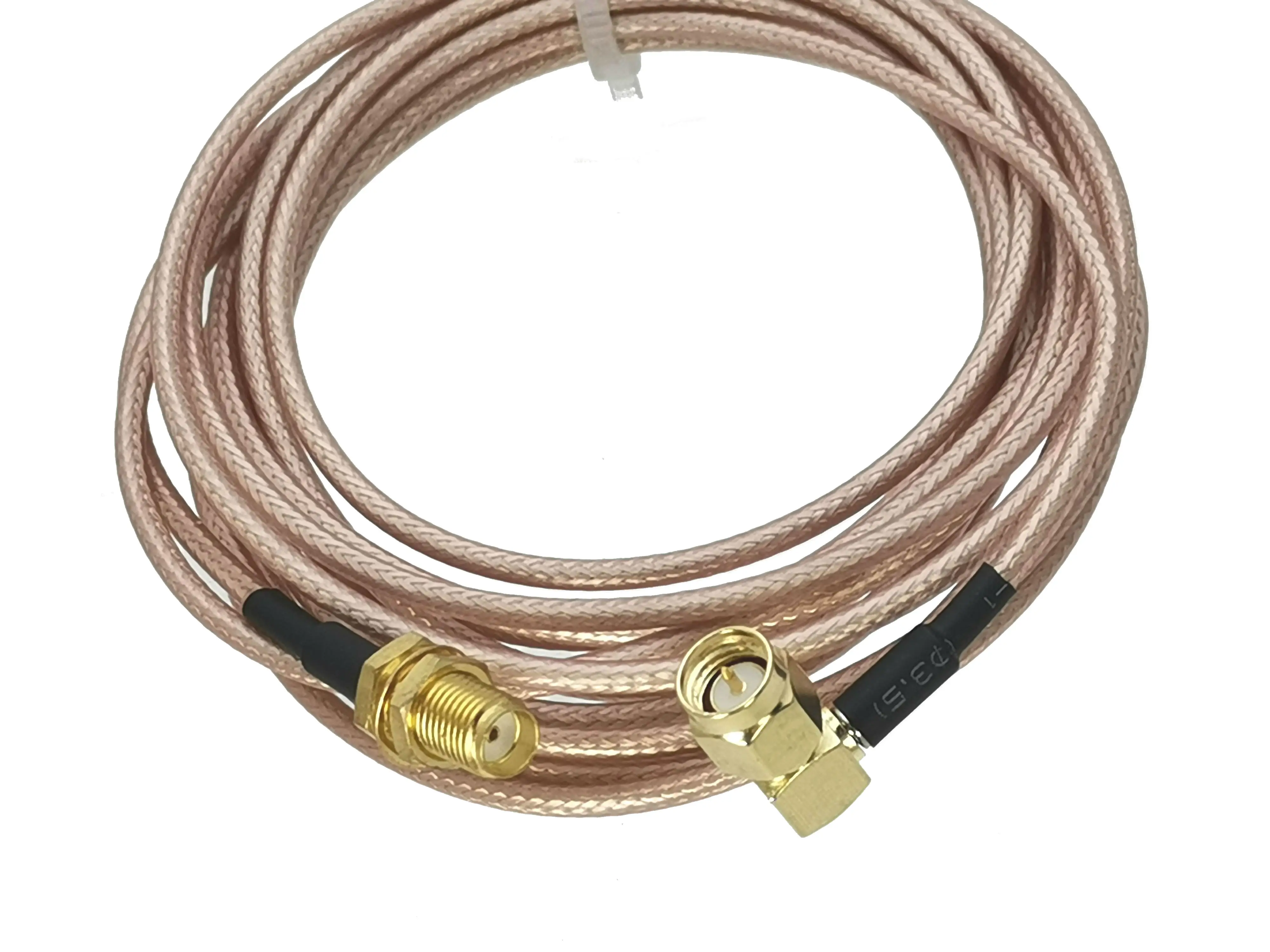 1Pcs RG316 SMA Female Jack Bulkhead to Male plug Right angle Connector RF Coaxial Pigtail Cable For Radio Antenna 4inch~10M |