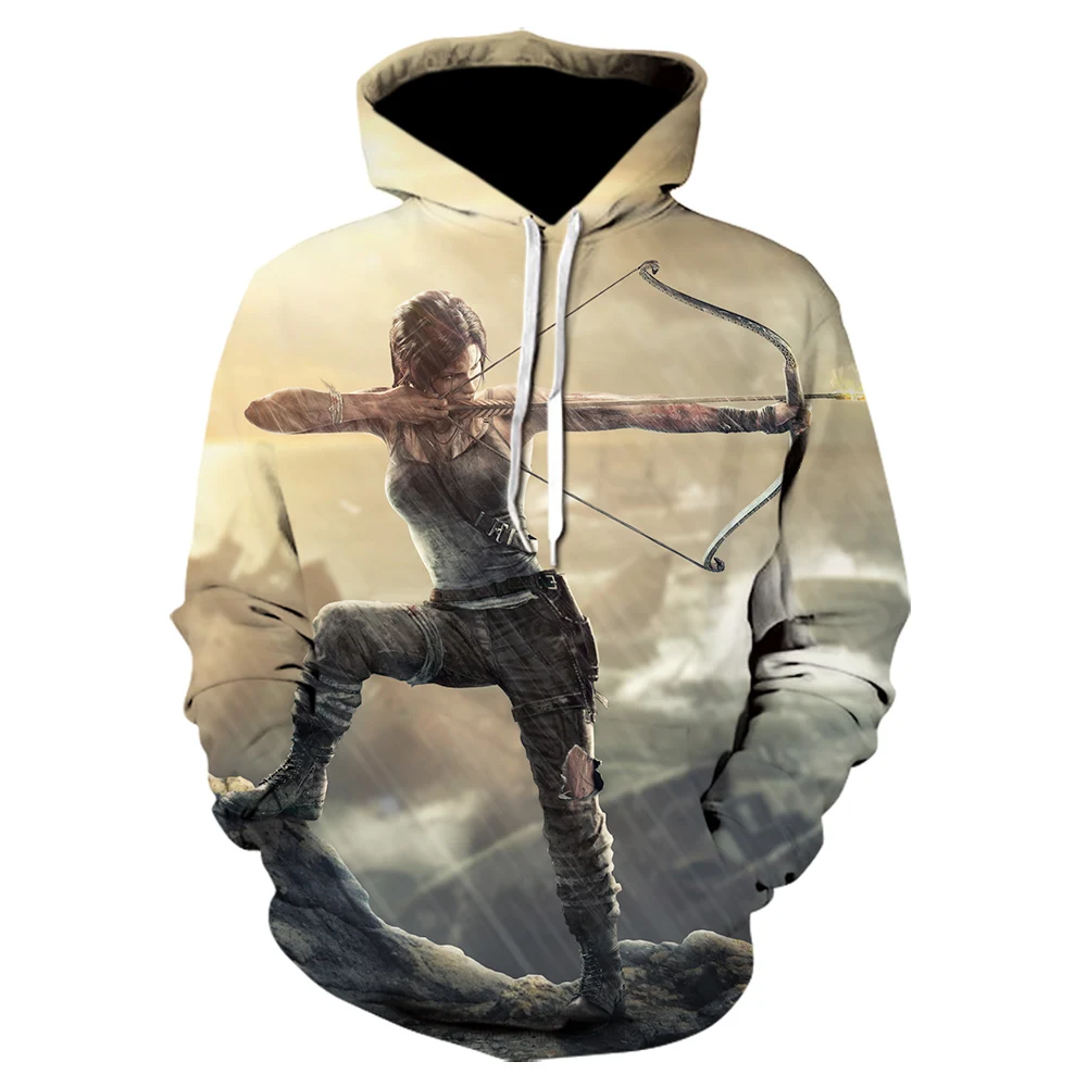 New style Yuansu American game Tomb Raider Hoodie men's fashion Sweatshirt funny printing 3D leisure tolerance Pullover coat | Мужская