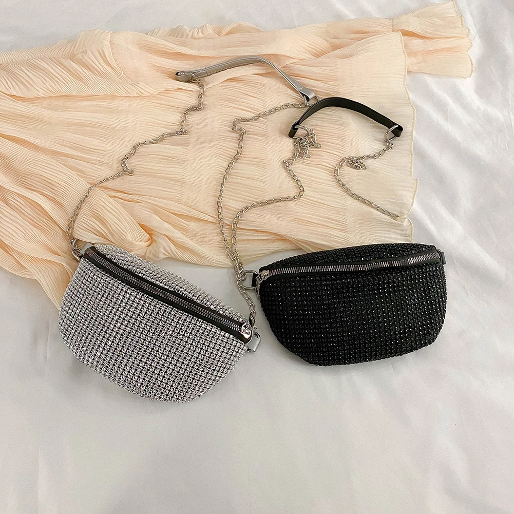 Новинка 2020 Женские поясные сумки с бриллиантами Дамская поясная сумка модная