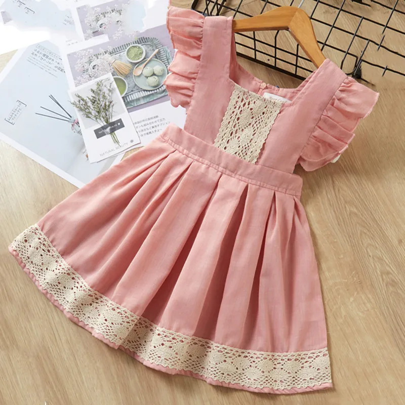 AZ1415 pink Bear leader/платье для девочек г., новая летняя брендовая одежда для девочек кружевное и бальное платье для маленьких девочек вечерние платья для детей от 3 до 7 лет - Цвет: AZ1415 pink