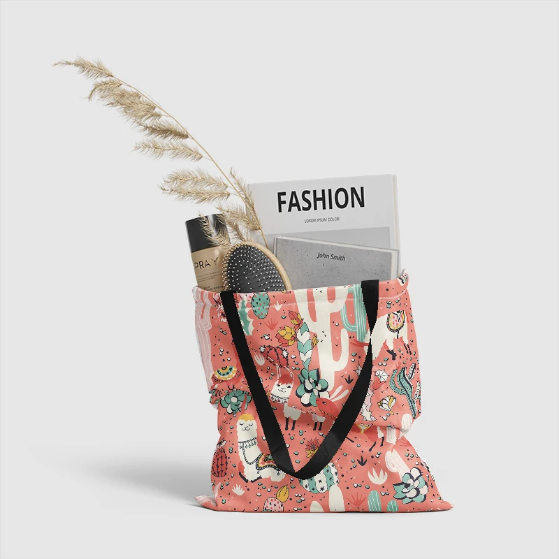 Модная Милая тканевая сумка-шоппер из альпаки для женщин складная многоразовая