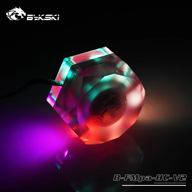 BYKSKI кулер для воды расходомер 6-Way G1/4 нить расходомер установки 5V A-RGB светильник для ореолом Хладагент фильтр водяного охлаждения Cooler
