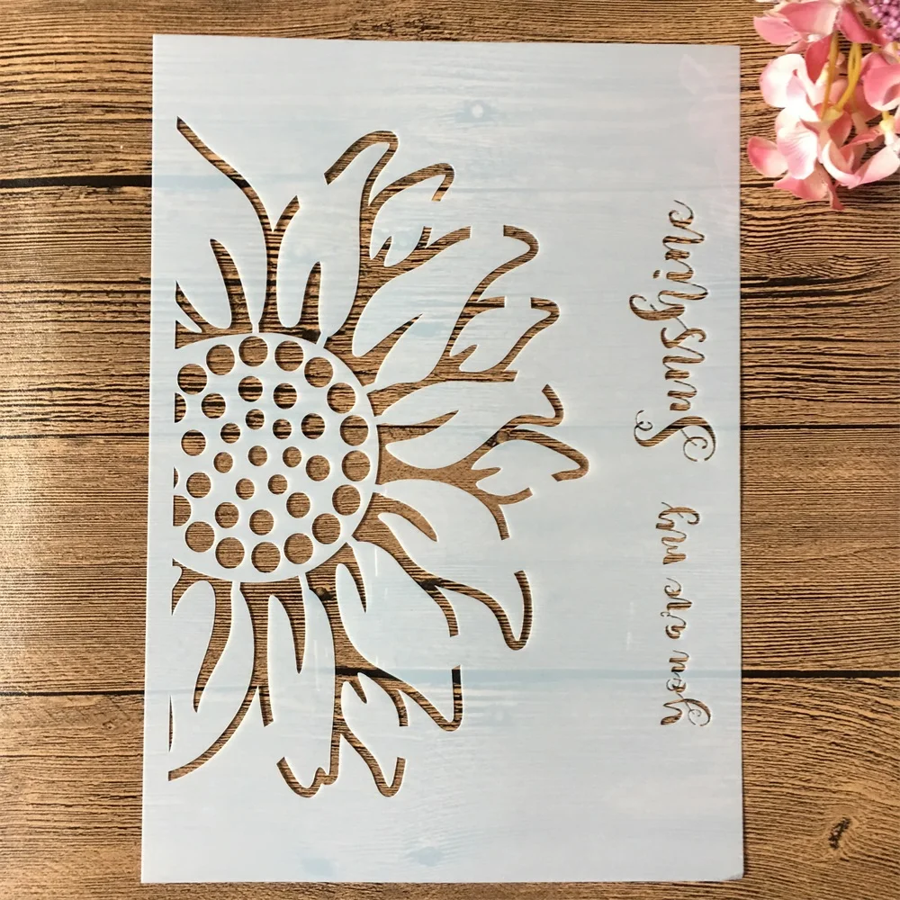 A4 29 см Sunflower Sunshine DIY Многослойные трафареты настенная живопись раскраска для