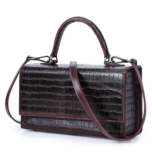 new design alligator pattern genuine leather womens shoulder holographic designer tote bag luxury embossed high quality handbag free global shipping