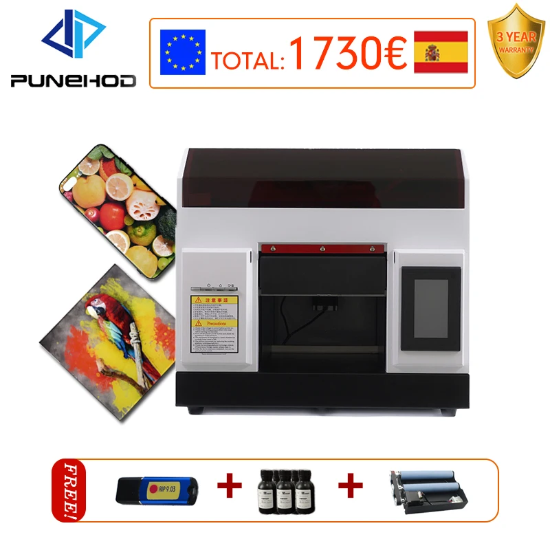 Фото Светодиодный УФ принтер Punehod A4 автоматический струйный для чехол телефона акрила