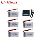 3,7 V 380mAh 752035 Lipo батарея для Hubsan X4 H107 H107L H107D JD385 JD388 RC Дрон запасные части 3,7 v зарядное устройство набор