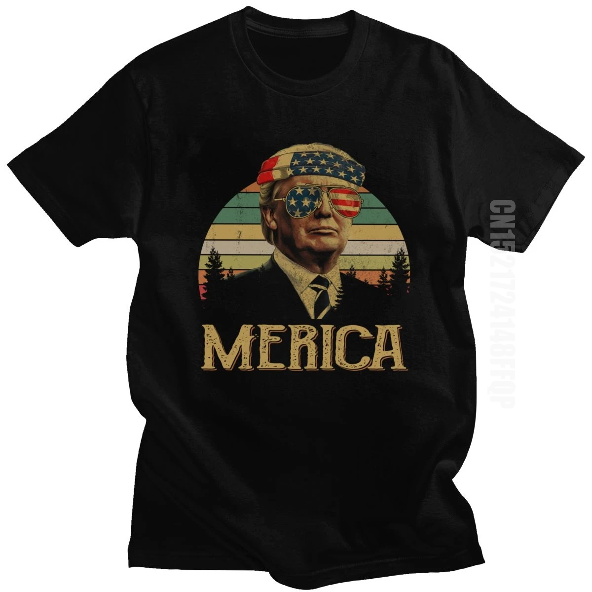 2020 Retro Funny Donald Trump T-shirt for Men America Independence Day Tshirt Brand New Cotton President Meme T Shirt Apparel