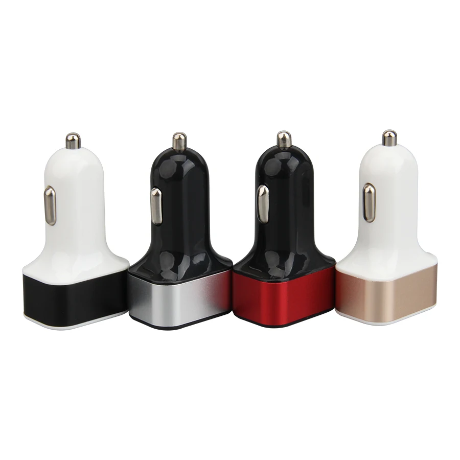 Лучший тройной Автомобильный USB-адаптер зарядное устройство металлическая