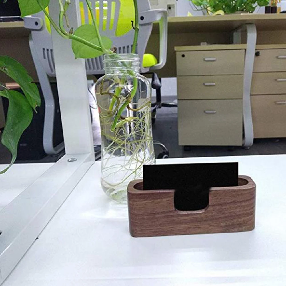 

Wood Case Desk Shelf Professional Filing Tables Organizer Single Compartment Office Card Display Holder Box Business Practical