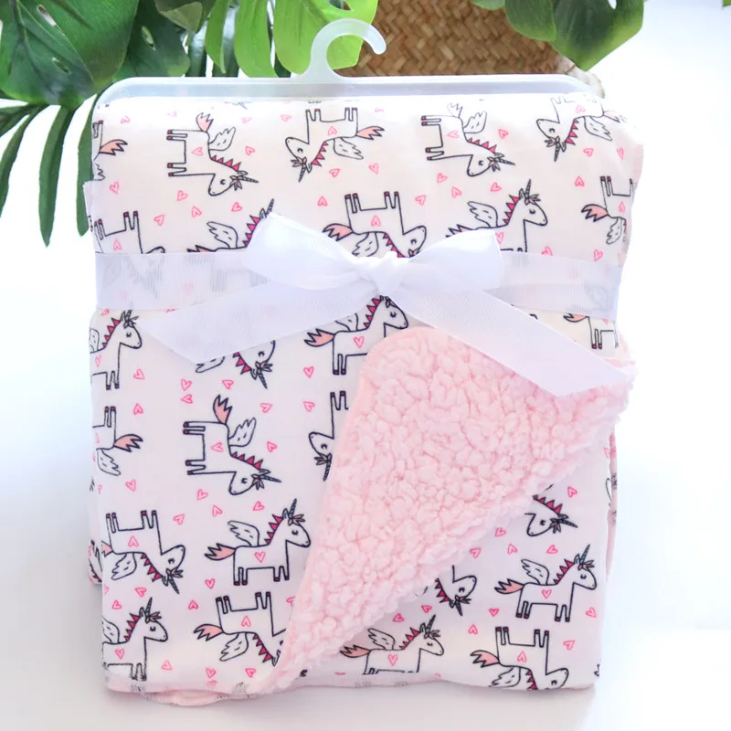 Детское одеяло для новорожденных утепленное 2 слойное из кораллового флиса