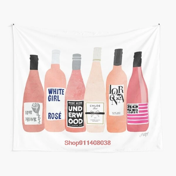 Розовые бутылочки гобеленовое настенное астрологическое гадания покрывало | Дом