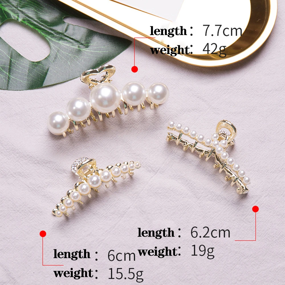 

Imitation Pearls Alloy Hair Claw Clips Big Size Geometric Makeup Hair Styling Barrettes for Women Hair Accessories