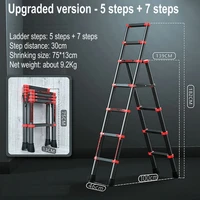 1 39m1 82m multi function aluminum telescopic ladder household trestle ladder portable five step ladder collapsible lift stairs
