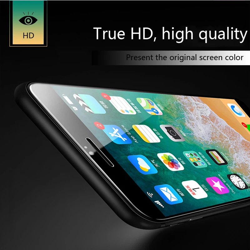 9D Full Cover Tempered Glass on the For iPhone 7 6 6S 8 Plus SE X XR XS 11 Pro Max Curved Edge Screen Protector Front Film | Мобильные