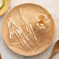 50 pcs 100 pcs disposable fruit forks natural bamboo fruit forks party small forks cake dessert forks