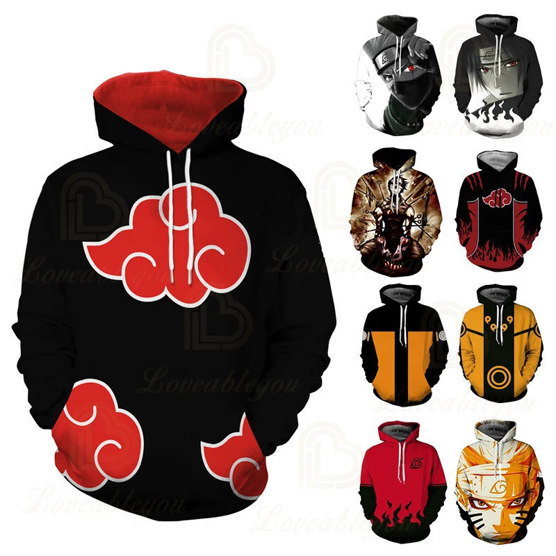 

Anime Fashion Akatsuki 3D Printed Hoodies Kakashi Women/Men Long Sleeve Casual Hooded Sweatshirts Streetwear Custome