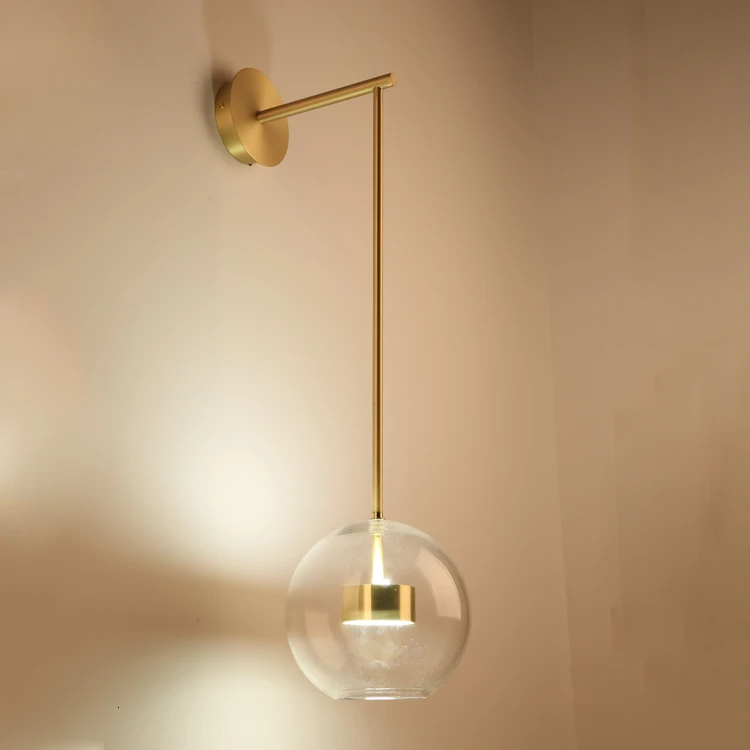 Clear Glass Reading Lamp Wall Mounted Outdoor Waterproof Hotel Long Crystal Chandelier deco maison | Лампы и освещение