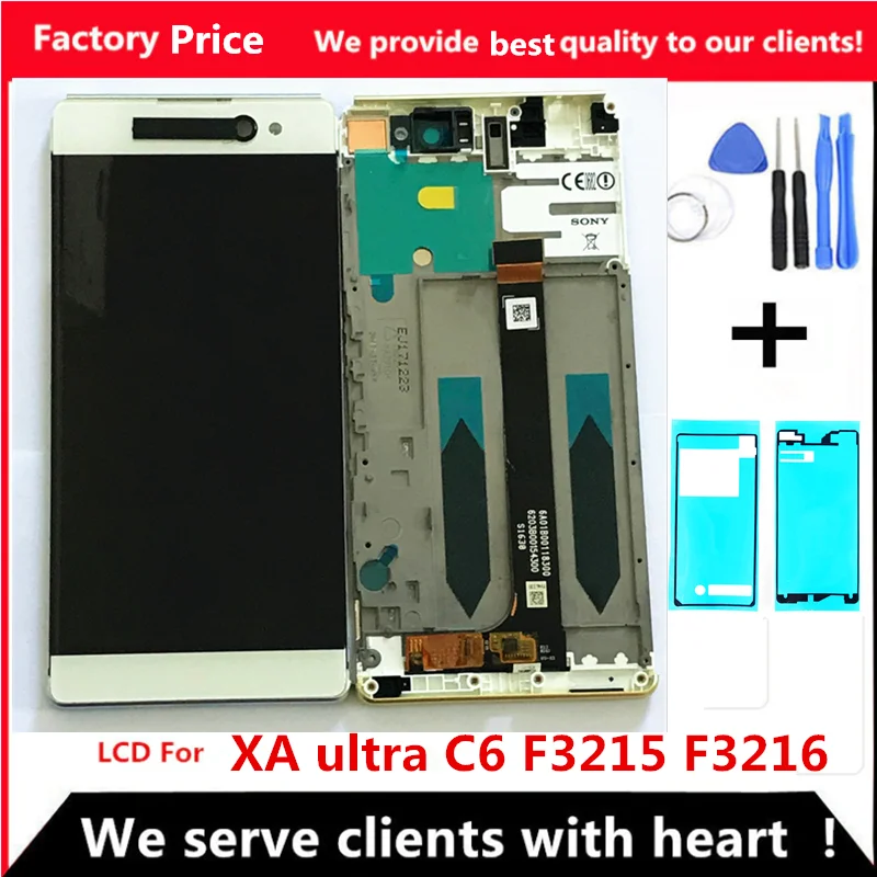 

SONY XPERIA XA Ultra LCD Touch Screen with Frame For SONY XPERIA C6 Display Original Replacement For SONY F3215 F3212 F3213