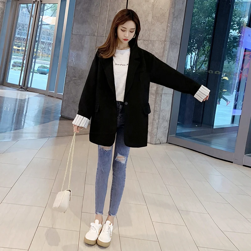 Новая женская одежда женский костюм Блейзер одноцветная куртка Женский блейзер