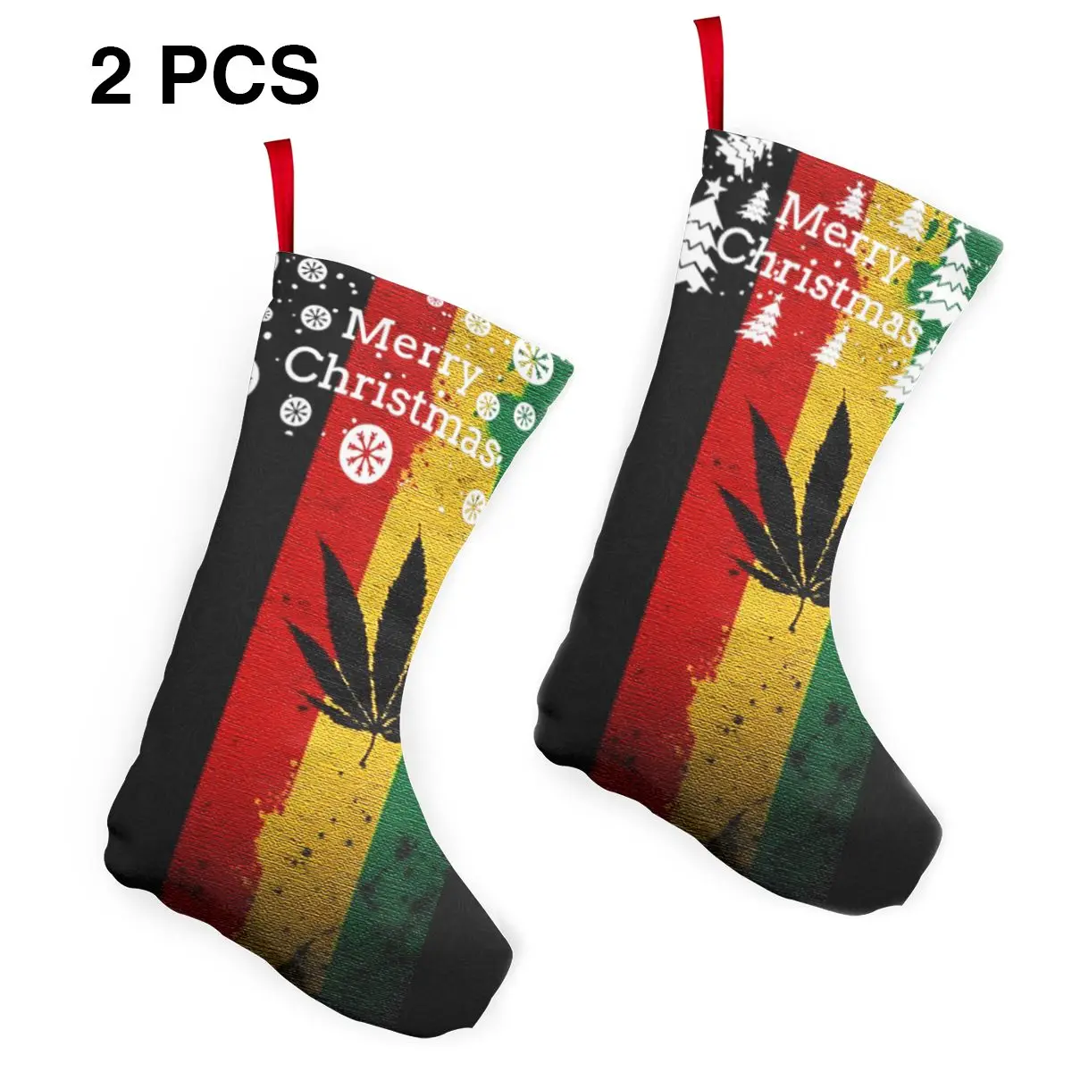 

Rasta искусственный флаг, листья марихуаны, рождественские чулки, аксессуары для рождественской вечеринки, рождественские чулки для семейног...