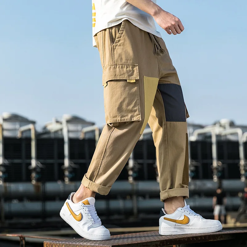 2020 уличная джоггеры брюки в стиле хип хоп для мужчин с большими карманами Штаны