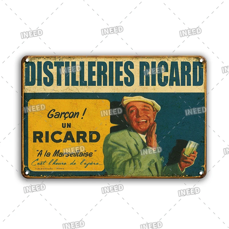 New Arrival Beer Brand Metal Plate Sign Vintage Kitchen Bar Decor Plaque Cartel Retro Ricard Tin Poster Cast Iron Signs |