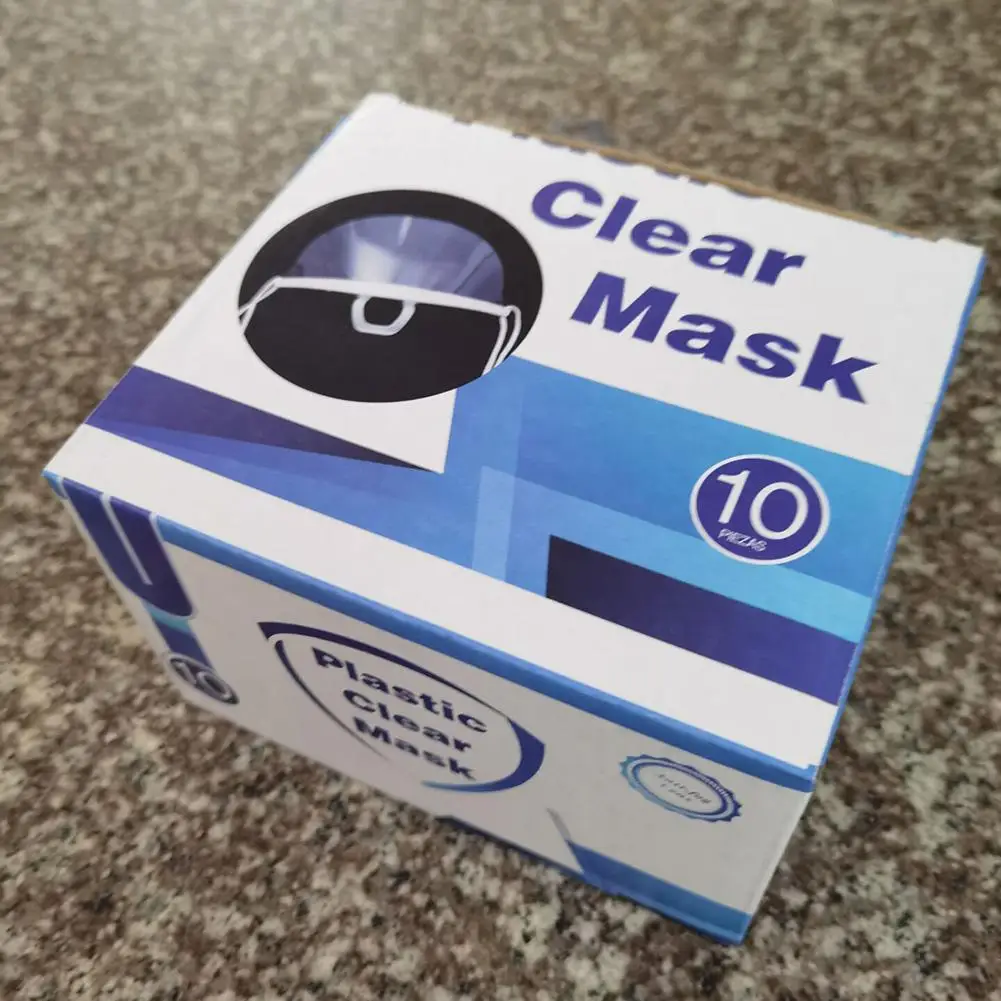 10PCSReusable защитный лицевой щиток Пластик прозрачный козырек Еда гигиены