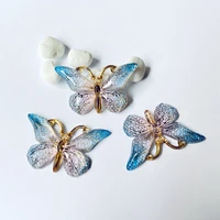 30Pcslots 3822mm Resin Butterflies Figurine Crafts 1 Hole Flatback Cabochon Ornament Jewelry Making Bag Pen Hair Accessories