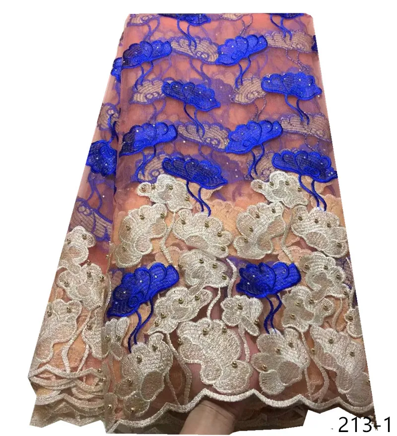 African Lace Fabric 2019 Embroidered Nigerian Laces High Quality French Tulle For blue Women Dress Wedding | Дом и сад