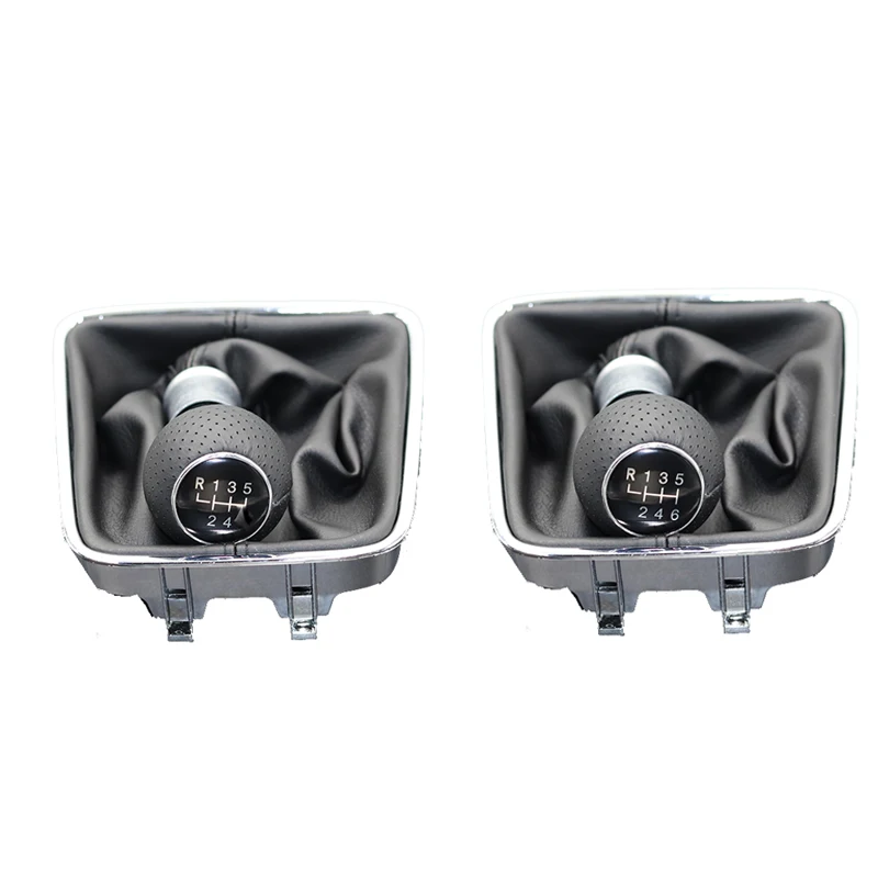 Кожаный Рычаг переключения передач для VW Tiguan 5N 2007 2008 2009 2010 2011 5/6|Ручка передач| |