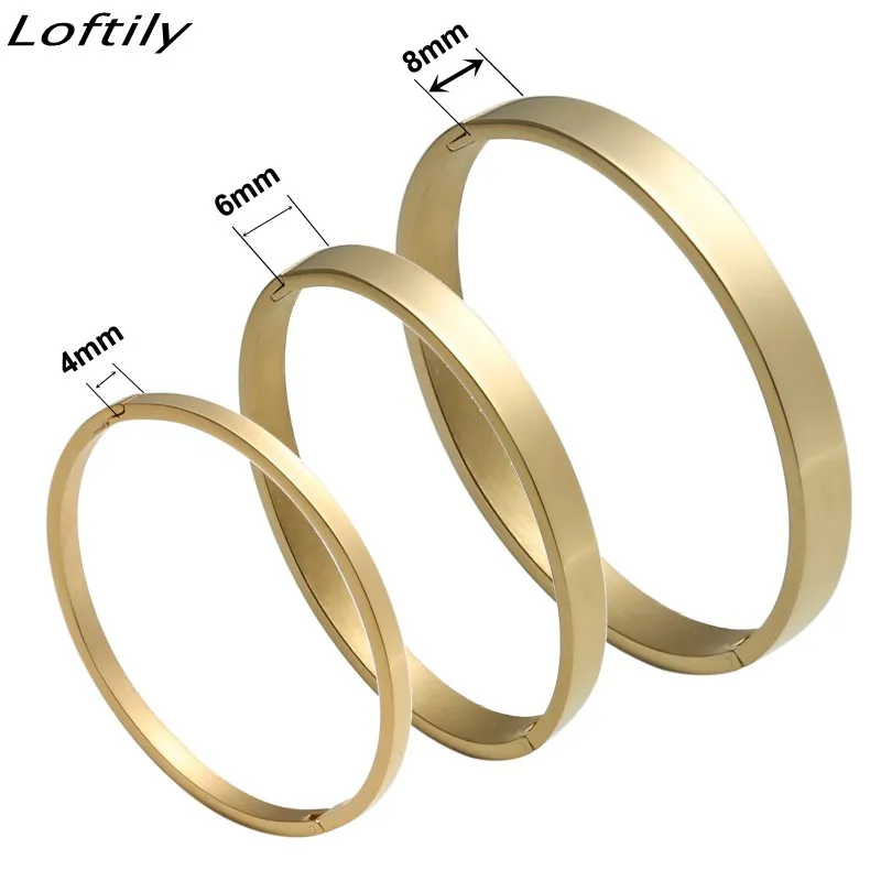 Простой модный круглый браслет-манжета для пары браслеты из нержавеющей стали