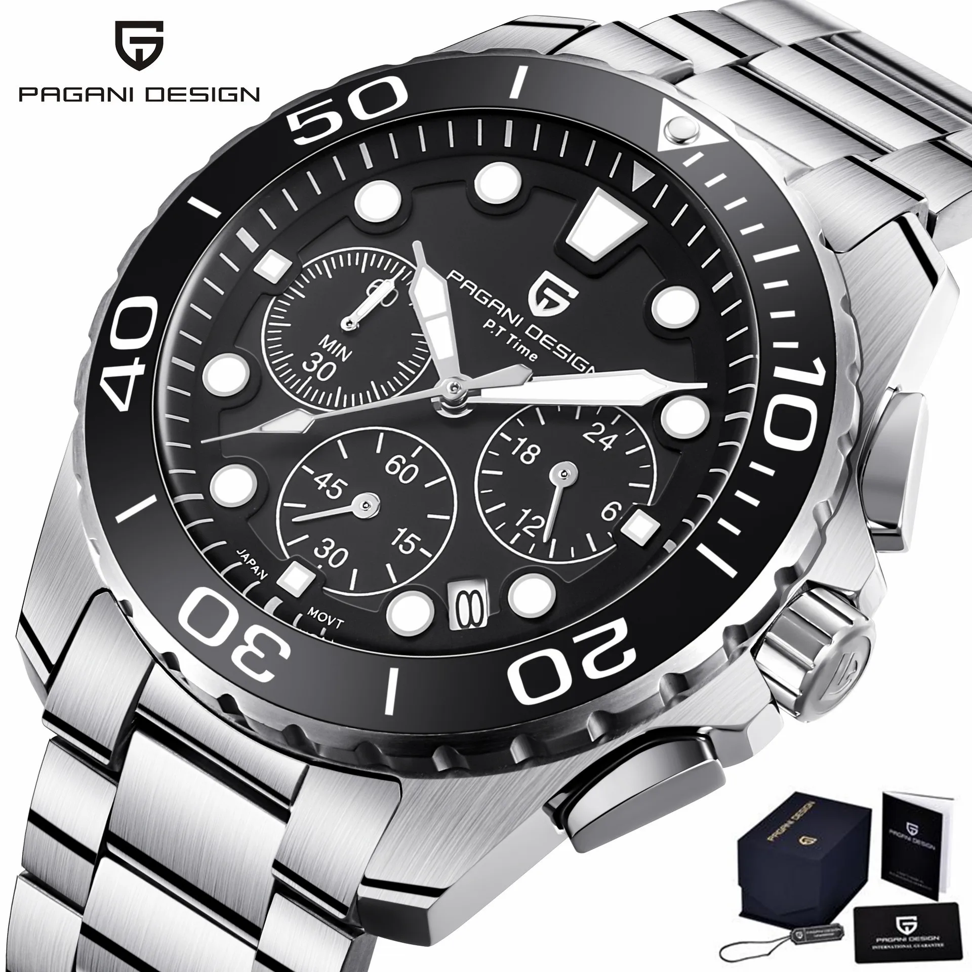 Men's Quartz Chronograph Watch Pagani Design Brand Military Sports Men's Steel Watch Luxury Fashion Male Clock Homme 2020