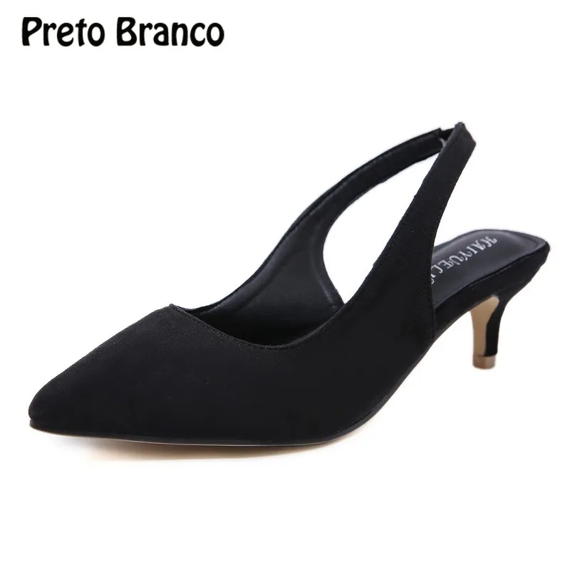 PRETO BRANCO/2021 г. Весенние женские пикантные босоножки с острым носком Большие