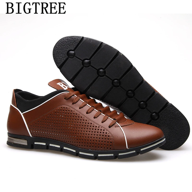 Летняя обувь повседневная спортивная для мужчин кожаная мужские черные