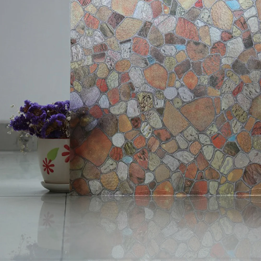 

45*100cm Pvc Color Pebbles Electrostatic Glue Free Glass Film Frosted Bathroom Glass Film Bathroom Window Sticker