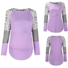 Одежда для беременных с длинным рукавом и леопардовым принтом в полоску топы для кормящих матерей Футболка для беременных женщин