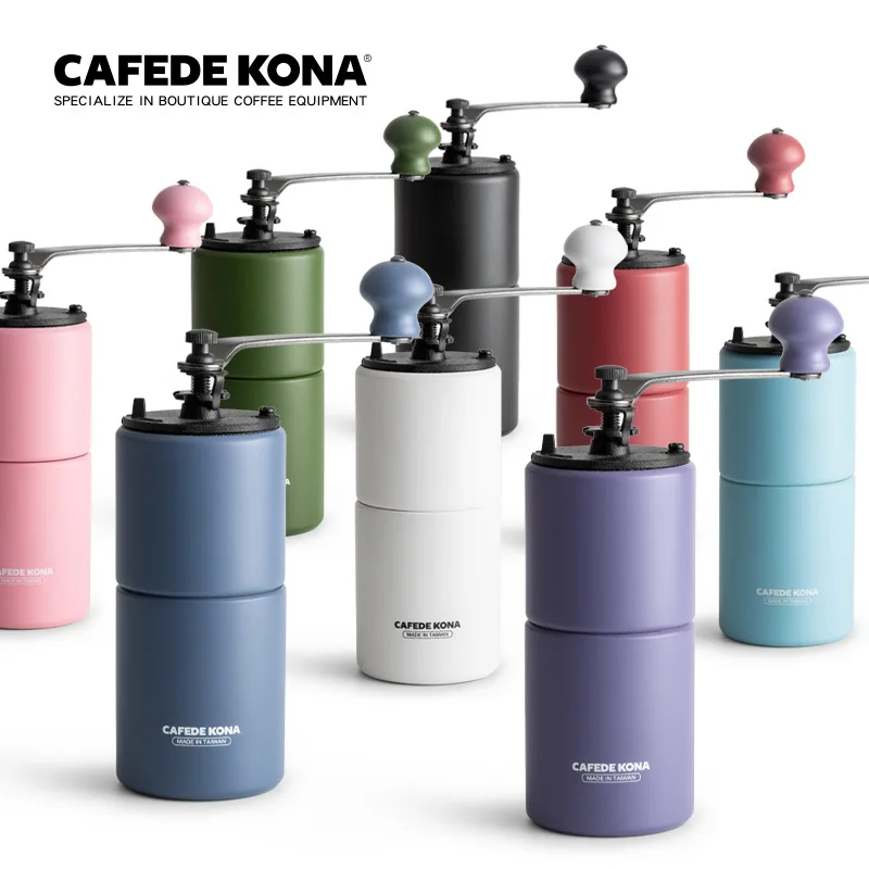

Кофемолка CAFEDE KONA с регулируемой регулировкой, ручная коническая мельница для заусенцев, кофемолка для французского капельного кофе