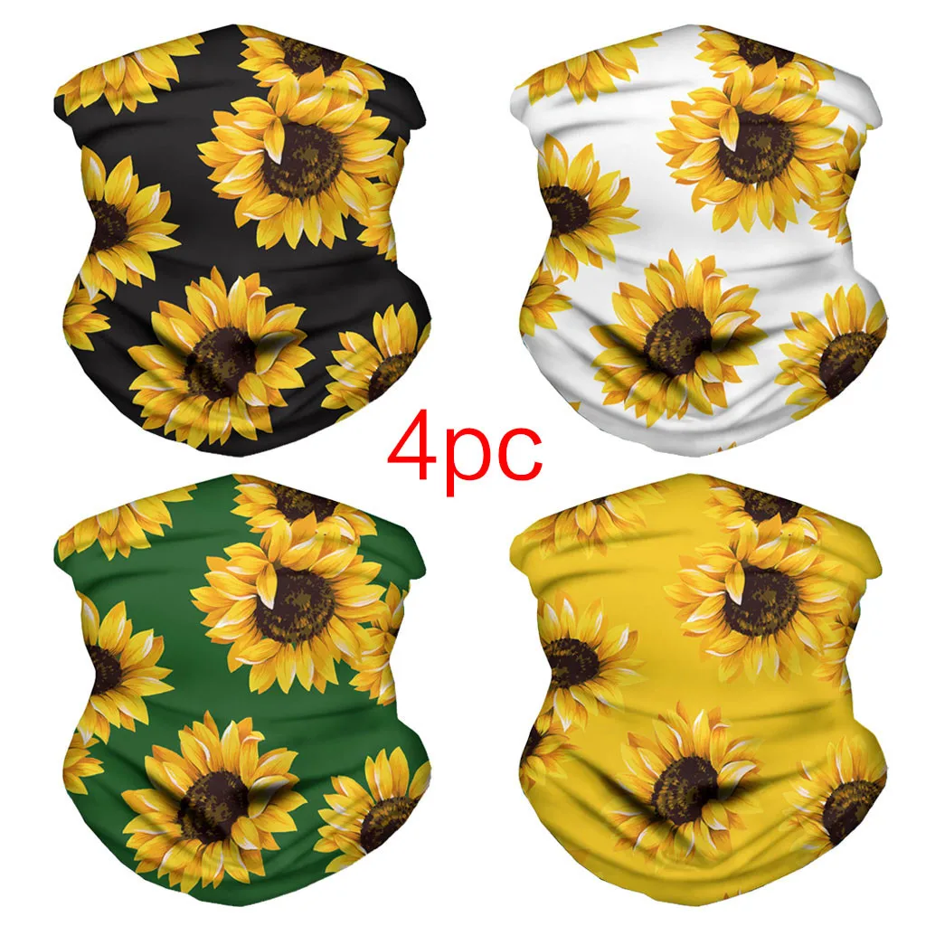 Банданы 4 упаковки унисекс уличная повязка на голову шарф шею ветрозащитная