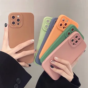 new autumn winter solid color korean phone case for iphone 13 12 11 pro max x xs max xr 7 8 puls cases matte soft silicone cover free global shipping