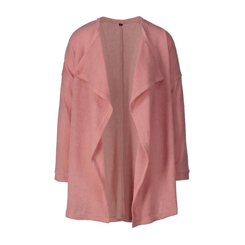 Женский длинный кардиган свитера весенне-осеннее пальто негабаритное с открытым