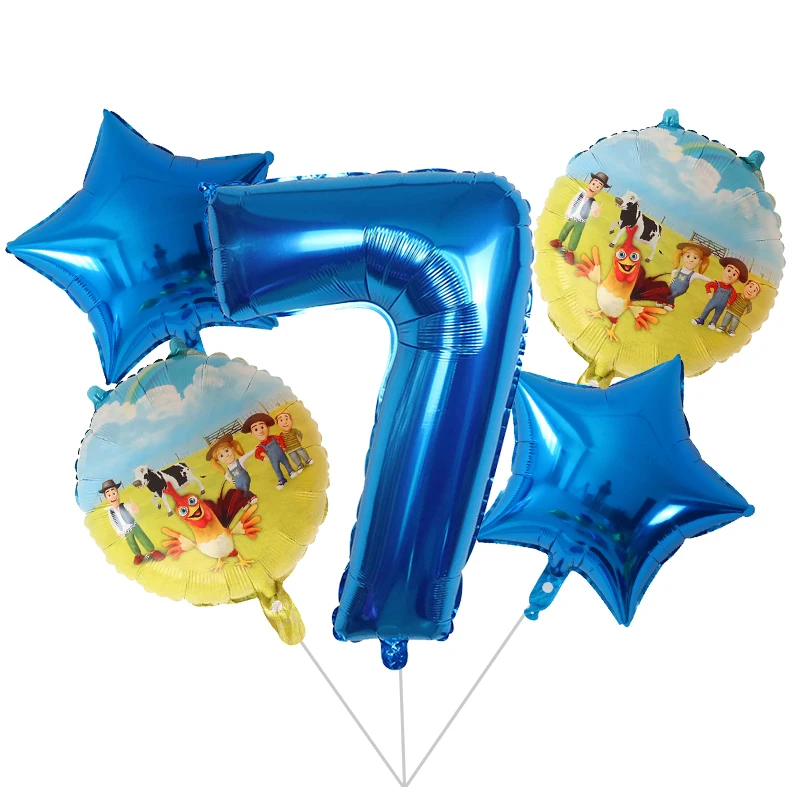 7 Новинка, 5 шт./лот, воздушный шар с животными на ферме, 30 дюймов, воздушный шар с цифрами, для детей, для первого дня рождения, для вечеринки, украшения, Globos, игрушки для детей, для фермы, вечерние - Цвет: 7