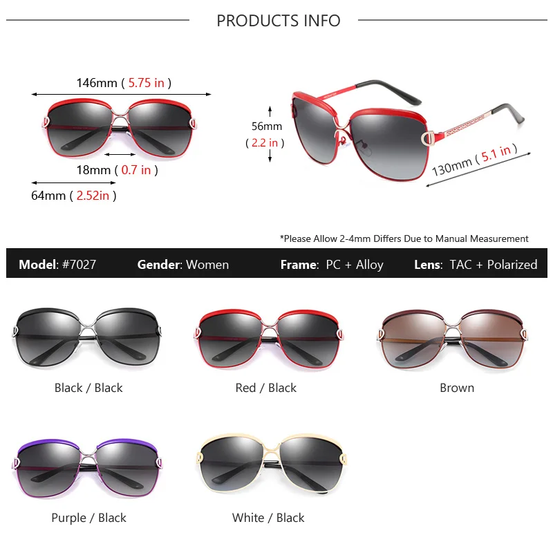 Очки солнцезащитные AOWEAR женские винтажные большие Поляризационные солнечные