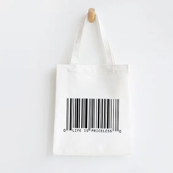 

Холщовая Сумка для покупок, сумочка с простыми надписями, экологически чистые вместительные, симпатичная, в стиле Харадзюку, шоппинг, пляжн...