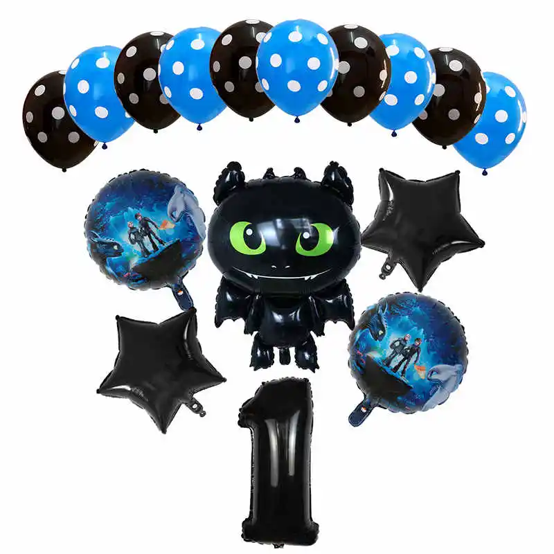 16 шт. Как приручить ваш Беззубик мультфильм дракон фольги Воздушные шары 30 дюймов номер детские игрушки День рождения вечерние юбилейные украшения