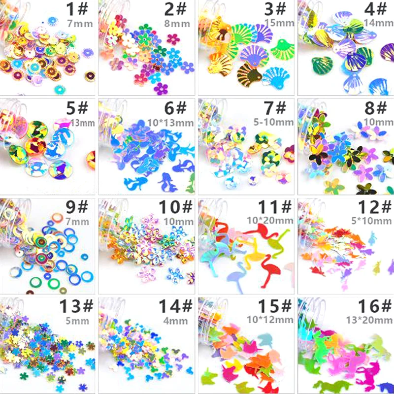 

PVC Sequins Glitter Paillettes Nail Art Manicure Crafts DIY Jewelry Sewing Decor