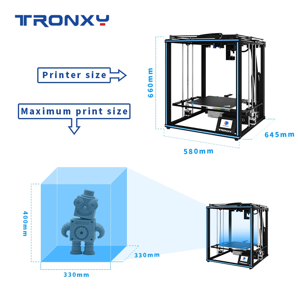 Tronxy Linear Guide Rail 24V X5SA Pro OSG Double Axis External Guide Rail 3D Printer FDM Machine Auto level Filament Sensor New