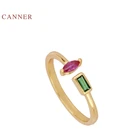 Кольцо CANNER неправильной формы с цветными бриллиантами, серебро 100% пробы 925 пробы, золотые кольца для женщин, роскошные ювелирные изделия, свадебные кольца