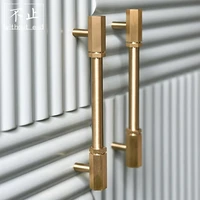 nordic brass double hole long handle original design industrial wind furniture wardrobe door drawer kitchen handle small handle