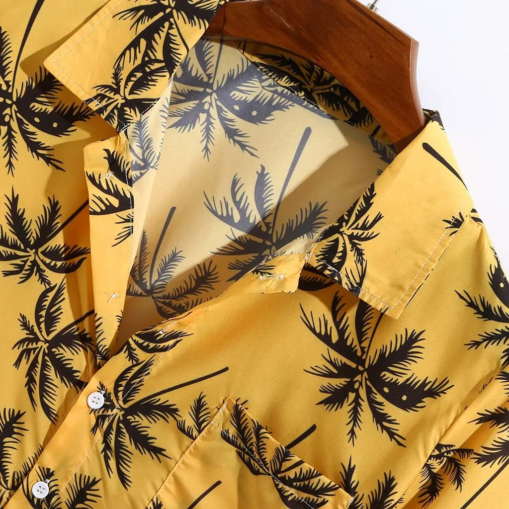 

Men's Shirts Fashion Mens Hawaiian Printed Loose Short Sleeve Top Summer Male Casual Buttons Shirt Blouse Camisas Masculin